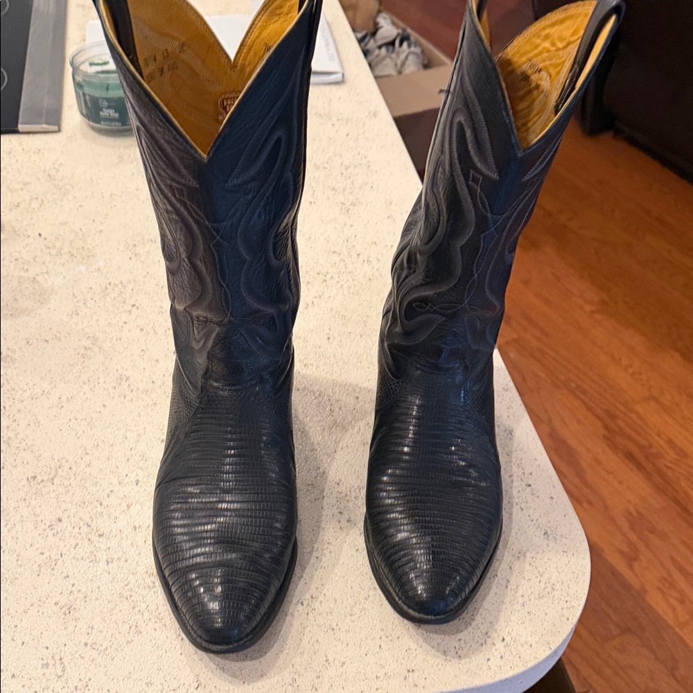 Nocona Black Lizard Cowboy Boots